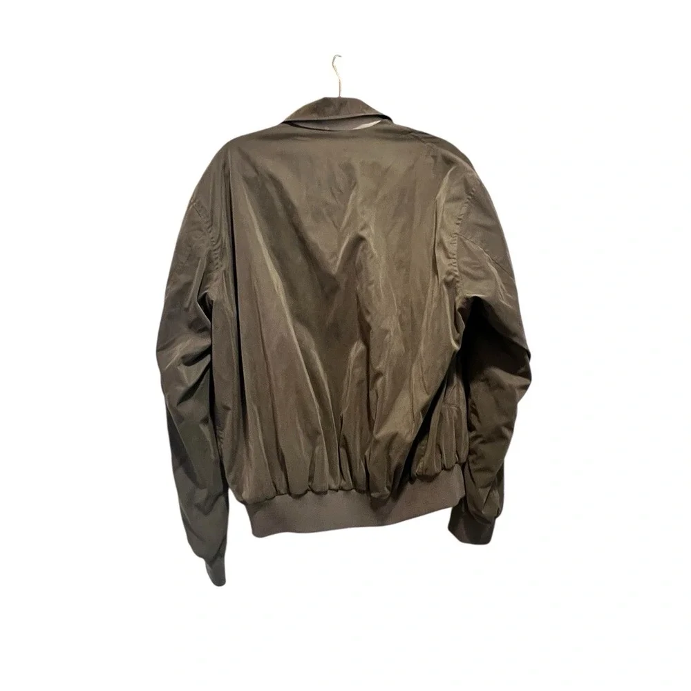 Faconnable Men's M Brown Microfiber Bomber Jacket w/ Colorful Quilted Lining NWT